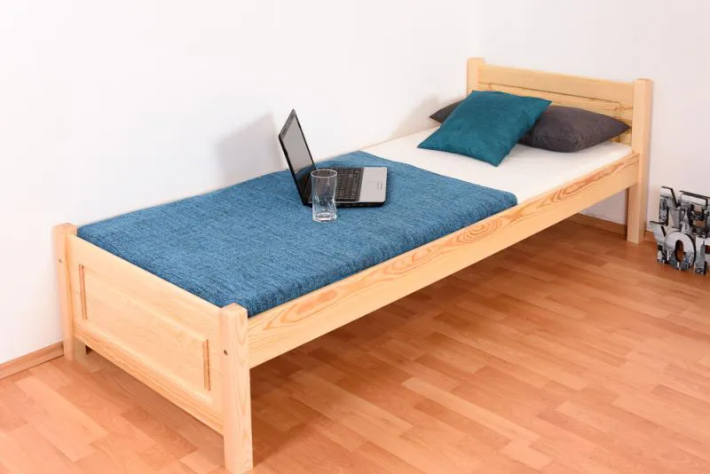 Single bed / guest bed solid pine solid wood natural 78, incl. slatted frame - 80 x 200 cm