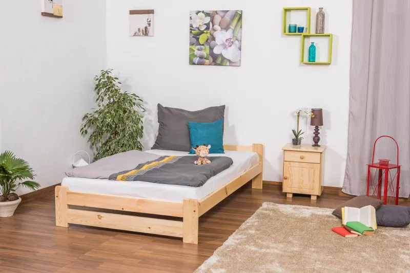 Futon bed / solid wood bed solid pine natural A9, incl. slatted frame - dimensions 120 x 200 cm