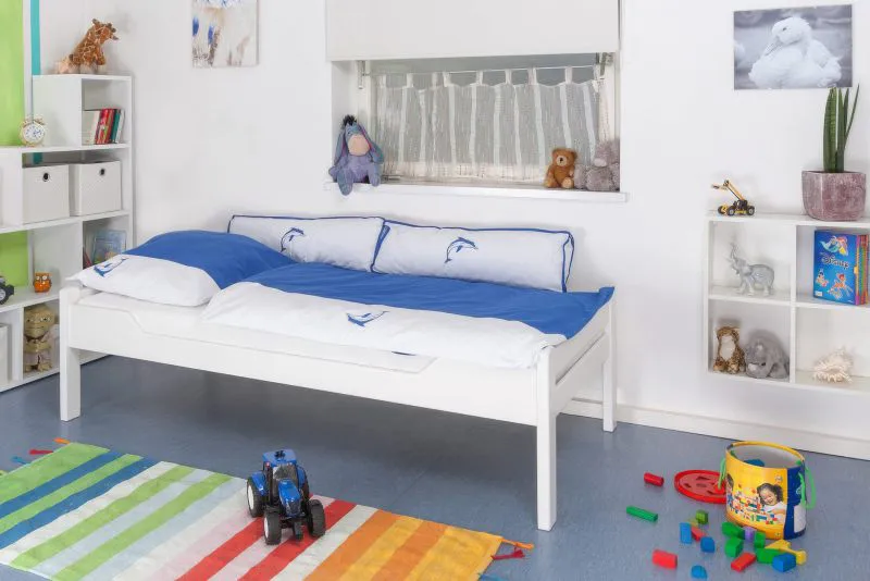 Children’s Bed & Youth Bed Easy Premium Line K1/1h | 90 x 200 cm | Solid Beech Wood | White Lacquered