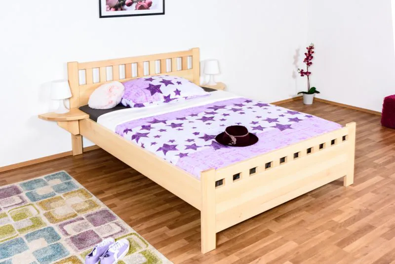Children's Bed or Youth Bed | Solid Beech Wood Natural Finish | 140 x 200 cm | Slatted Frame Included