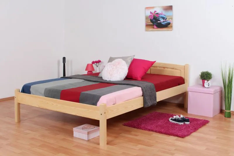 Children's Bed | Solid Pine Wood | Natural Finish | 140 x 200 cm | Includes Slatted Frame