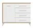 Chest of Drawers with Four Drawers | White High Gloss & Oak Artisan | 1 Door, 2 Compartments | 87 x 108 x 40 cm | ABS Edge