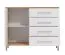 Chest of Drawers with Four Drawers | White High Gloss & Oak Artisan | 1 Door, 2 Compartments | 87 x 108 x 40 cm | ABS Edge