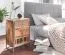 Bedside Chest of Drawers Solid Mango Wood | Mango Finish | 60 x 40 x 30 cm | Goatskin Leather Accent