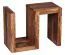 Solid Wood S-Shaped Side Table Apolo 177 | Sheesham Finish | 60 x 30 x 44 cm | Multi-Use Magazine Rack or Shelf