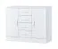 White Chest of Drawers | 120 x 40 x 95 cm | 2 doors | 4 drawers | 4 shelves | 6 compartments | Metal handles | Nalut 03