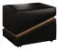 Postira 29 Stool | Walnut & Black | 40 x 40 x 40 cm | Modern Storage Seat | Faux Leather Cover