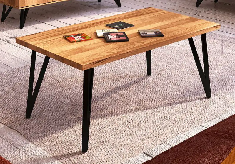 Coffee table Masterton 24 solid oiled beech - Measurements: 60 x 80 x 48 cm (W x D x H)