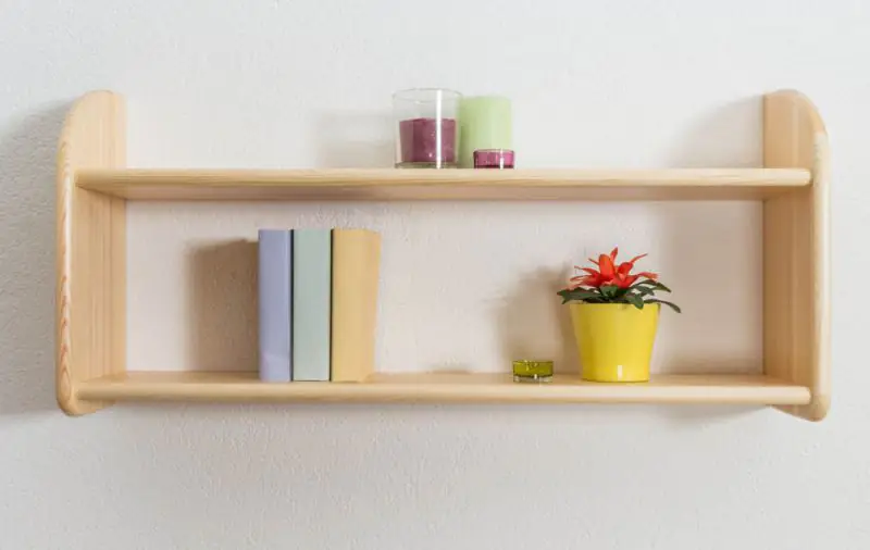 Wall shelf solid, natural pine wood 014 - Dimensions 41 x 90 x 20 cm (H x B x T)
