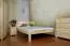 Teenage bed solid, natural pine wood A3, including slatted frame - Measurements 160 x 200 cm