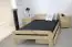 Single bed A6, solid pine wood, clearly varnished, incl. slatted frame - 140 x 200 cm