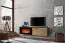 TV cabinet in modern style Bjordal 20, color: oak Flagstaff / anthracite - dimensions: 45 x 180 x 40 cm (H x W x D), with electric fireplace