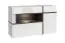 Stura 06 chest of drawers, color: white high gloss / grey - Dimensions: 90 x 150 x 45 cm (H x W x D), with LED lighting