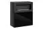 Chest of drawers with bio-ethanol fireplace Bjordal 46, color: black high gloss - Dimensions: 100 x 90 x 40 cm (H x W x D), with two compartments