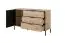 Modern chest of drawers Chebba 02, color: Artisan oak / anthracite - Dimensions: 81 x 137 x 39.5 cm (H x W x D), with three drawers
