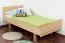 Children's bed / Teen bed solid, natural beech wood 116, including slatted frame - Measurements 90 x 200 cm