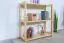 Low 3-Tier Shelving Unit Junco 57A, solid pine, clearly varnished - H86 x W80 x D30 cm