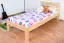 Children's bed / Youth bed 74B, solid pine, clear finish, incl. slatted bed frame - 90 x 200 cm