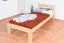 Single bed / Guest bed 74B, solid pine, clear finish, incl. slatted bed frame - 90 x 200 cm