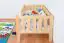 Toddler bed / Baby bed 96, solid pine wood, clear finish, incl. slatted bed frame - 90 x 160 cm