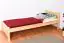 Single bed / Guest bed 78A, solid pine wood, clearly varnished - size 80 x 200 cm