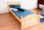 Single bed / Guest bed  82A, solid pine wood, clear finish - 80 x 200 cm
