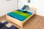 Single bed / Guest bed 77A, solid pine wood, clearly varnished - size 140 x 200 cm