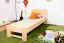 Single bed / Day bed solid, natural beech wood 111, including slatted frame - Measurements 80 x 200 cm