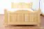 Single bed / Guest bed 91B, solid pine wood, clear finish, incl. slatted bed frame - 140 x 200 cm