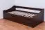 Single bed/functional bed Pine solid wood walnut color 94, incl. slat grate - 90 x 200 cm (w x l)
