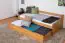 Single bed / Functional bed solid pine wood, Alder colour 93, incl. slatted frame - 90 x 200 cm (W x L)