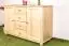 Sideboard Junco 173, 2 door, 4 drawer, solid pine wood, cleary varnished - H78 x W121 x D42 cm