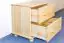 2 Drawer Bedside table Junco 153, solid pine wood, clearly varnished - H55 x W60 x D42 cm