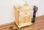 Bedside table solid, natural pine wood Junco 130 - Dimensions 54 x 42 x 35 cm