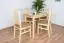 Table Junco 227B, solid pine wood, clear finish - H75 x W60 x L100 cm