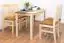 Dining Table Junco 229B, solid pine wood, clear finish - H75 x W75 x L130 cm