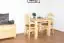 Dining Table 239B, solid pine wood, clearly varnished - H75 x W90 x L90 cm