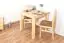 Dining Table 239B, solid pine wood, clearly varnished - H75 x W90 x L90 cm