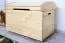 Blanket box 005, solid pine wood, clearly varnished - 57H x 49W x 77D cm 