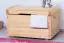 Blanket Box 006, solid pine wood, clearly varnished – 59H x 53W x 87D cm 