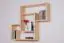 Wall shelf solid, natural pine wood Junco 287 - Dimensions 85 x 104 x 20 cm
