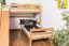 Bunk bed / Children's bed Pauli with shelf and slide, solid beech wood, clearly varnished, convertible, incl. slatted frame - 90 x 200 cm 