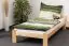 Children's bed / Youth bed A8, solid pine wood, clearly varnished, incl. slatted bed frame - 90 x 200 cm