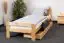 Single bed / Day bed, solid pine wood A6, clearly varnished, incl. slatted frame - Size 90 x 200 cm 