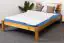 Futon bed/solid pine wood oak colored A3, including slats - Dimensions 140 x 200 cm