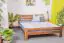 Double bed/guest bed pine solid wood nut colored A23, including slatted grate - Dimensions 160 x 200 cm