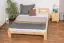 Double bed/guest bed solid pine wood natural A5, including slatted grate - Dimensions 160 x 200 cm