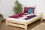 Teenage bed solid, natural pine wood A9, including slatted frame - Measurements 160 x 200 cm