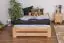 Single bed / Guest bed A9, solid pine wood, clearly varnished, incl. slatted frame - 120 x 200 cm