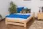 Children's bed / Youth bed A9, solid pine wood, clearly varnished, incl. slatted frame - 120 x 200 cm 